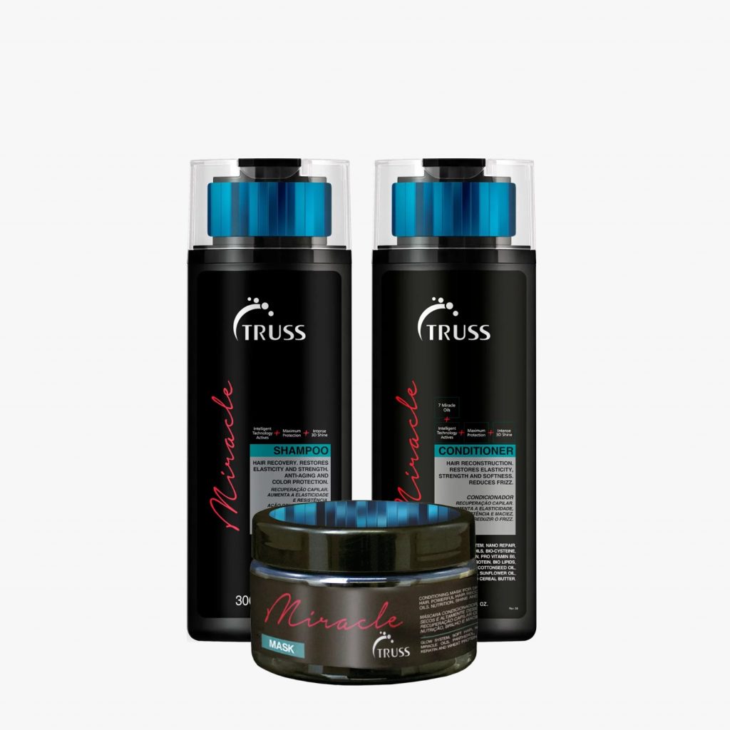 Oferta Pack Miracle Truss: champú, acondicionador y mascarilla para cabello saludable